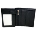 Sergio Unisex Double ID Wallet w/ Zipper Pocket (Black Midnight)
